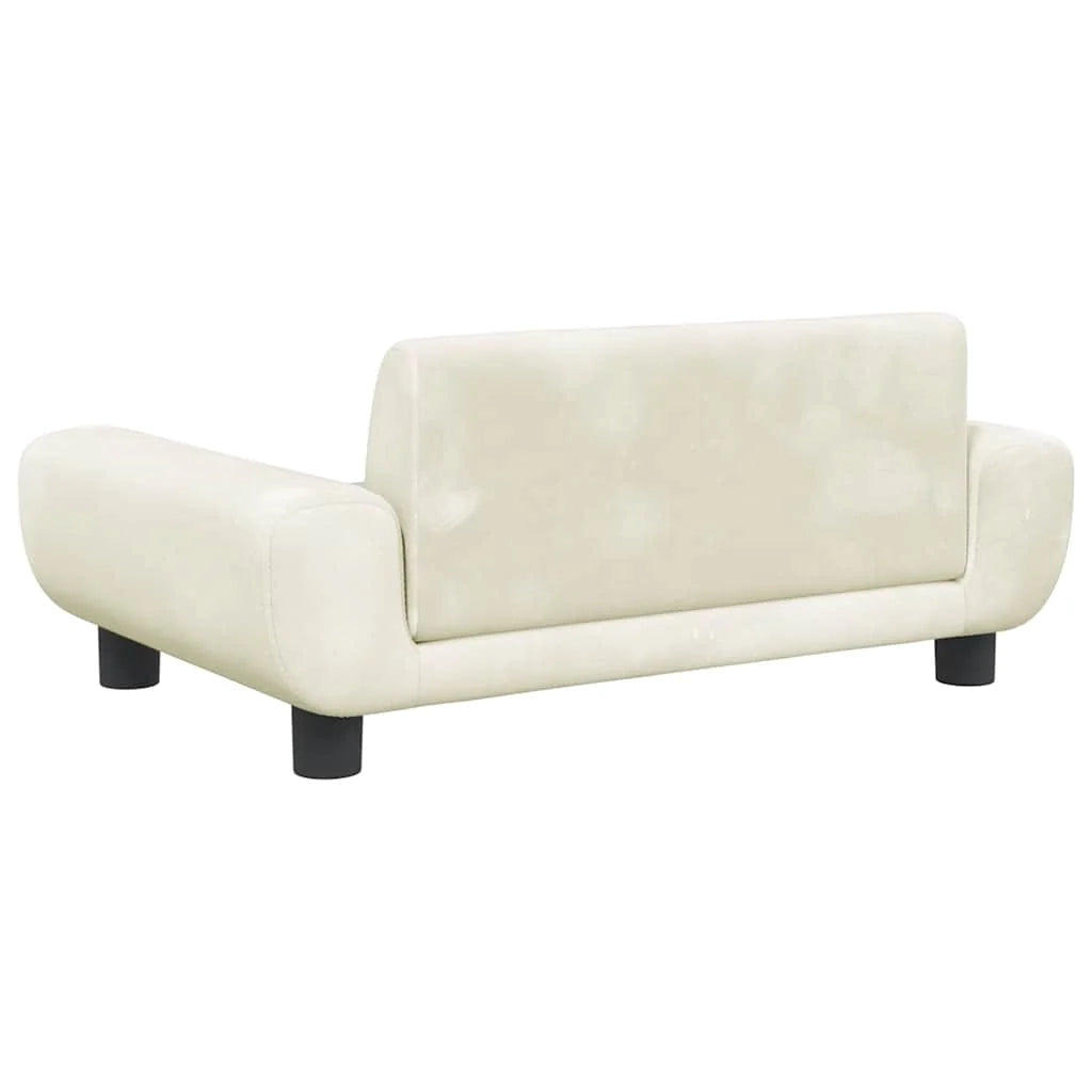 Cuccia per cani a forma di cesto comoda 70 x 45 x 33 cm velluto crema 02_0042875