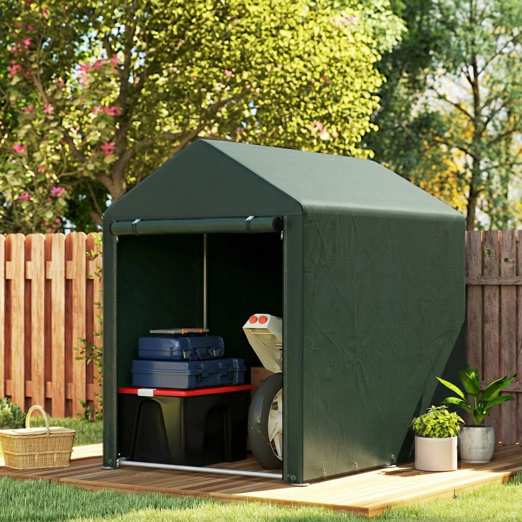 Tenda Garage per Biciclette ¨C Xylo ¨C 180x120x165 cm Verde Impermeabile Anti-UV