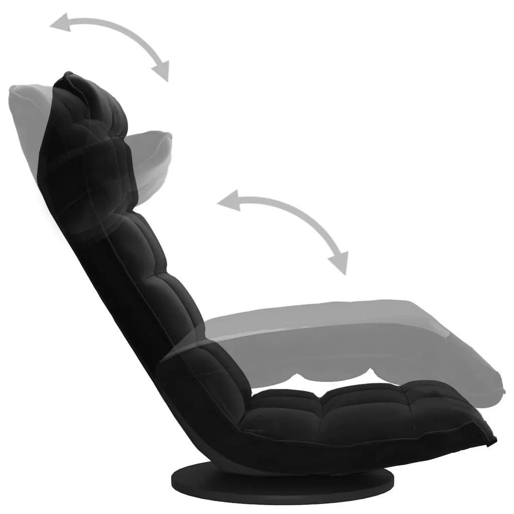 Sedia da Pavimento Girevole Nera in Velluto CFW8179828