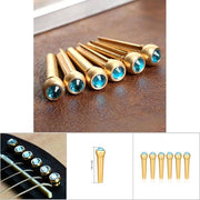 Set di Pin di Sostegno in Acciaio per Chitarra Acustica Folk - Blu Cielo
