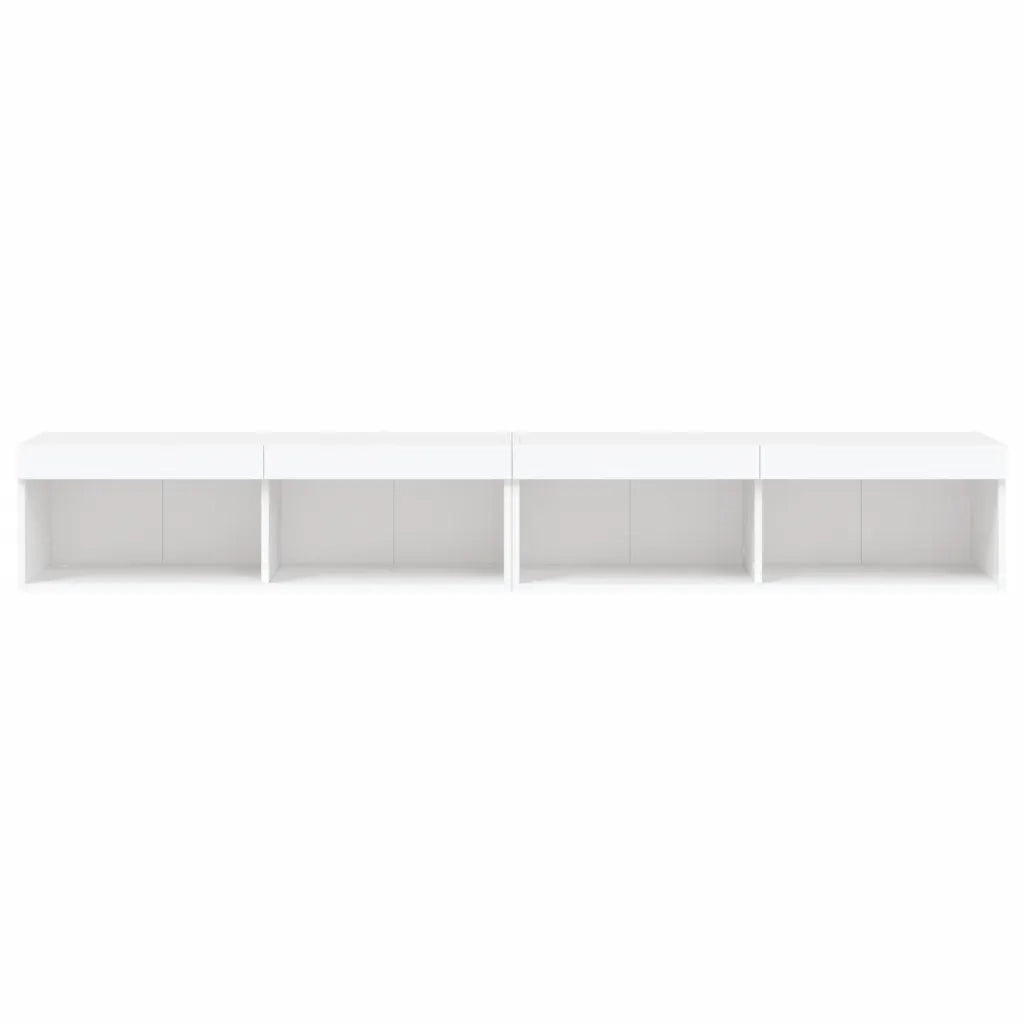Mobili Porta TV con Luci LED 2 pz-Set di 2 Credenza per TV Bianchi 100x30x30 cm