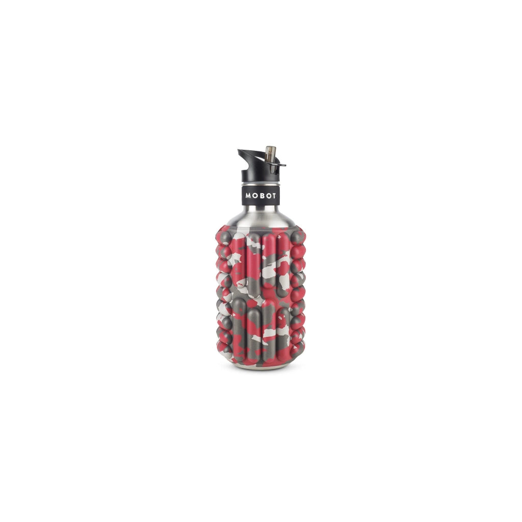 Bottiglia sportiva - Mobot - Funzione rullo massaggiante 2 in 1 - Metallo rosso
