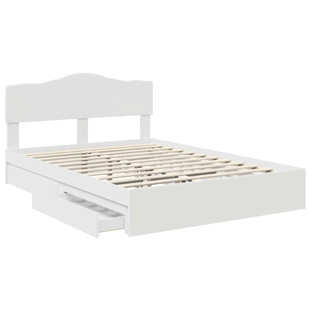 Letto con Contenitore Bianco 140 x 200 cm Legno multistrato