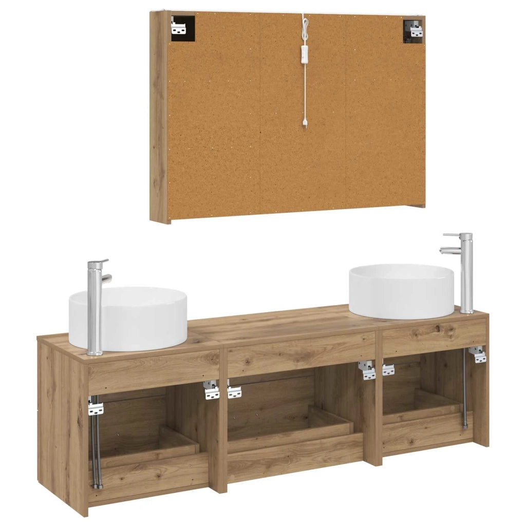 Set di mobili per il bagno 4 pcs Rovere Artigianale 3407070