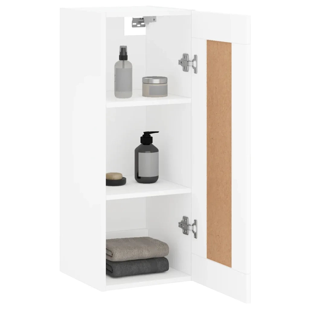 Armadietto a Muro | Mobile a Parete Bianco 34,5x34x90 cm in Legno Multistrato