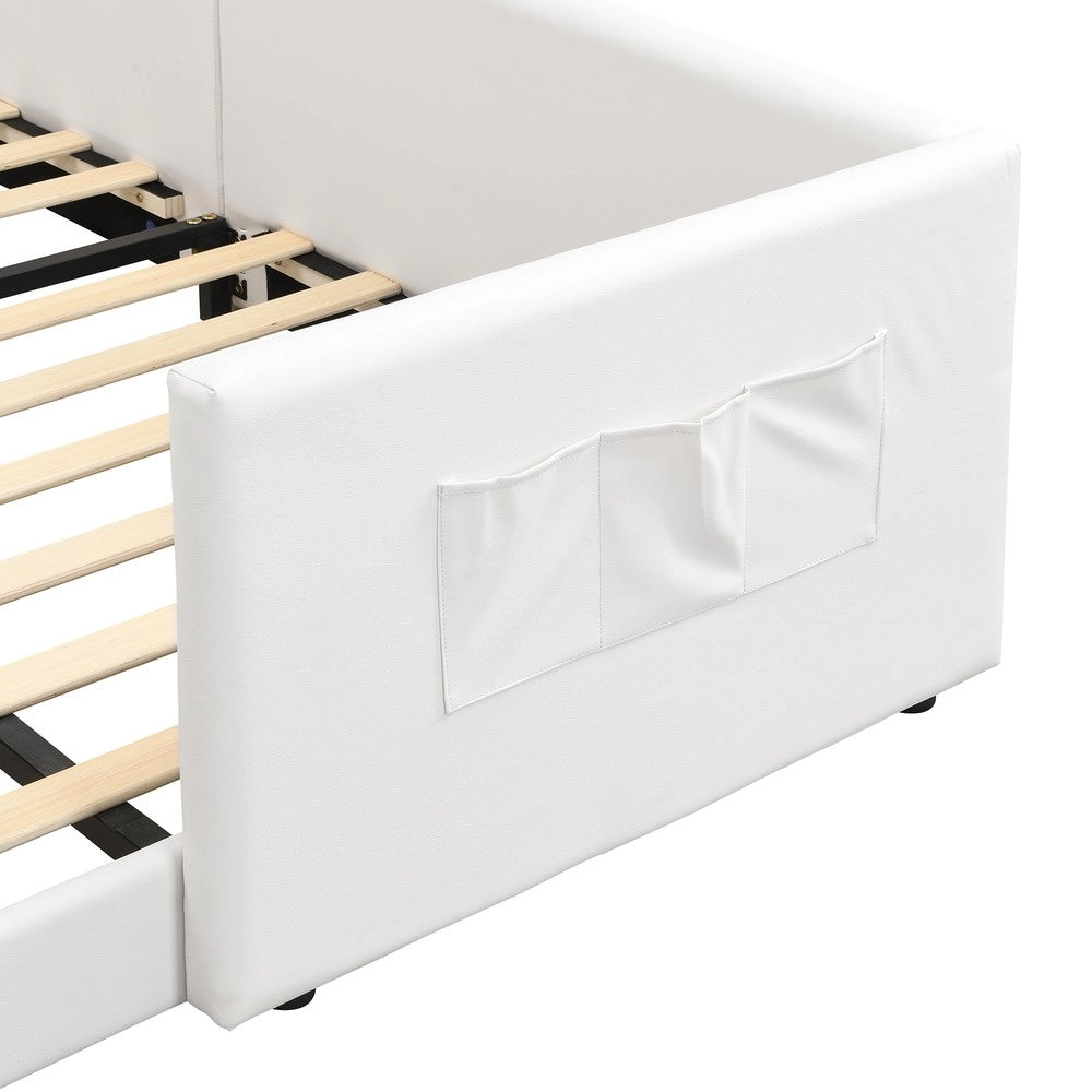 Letto Imbottito Singolo Contenitore ¨C Xylo ¨C Bianco 140x200 PU Legno
