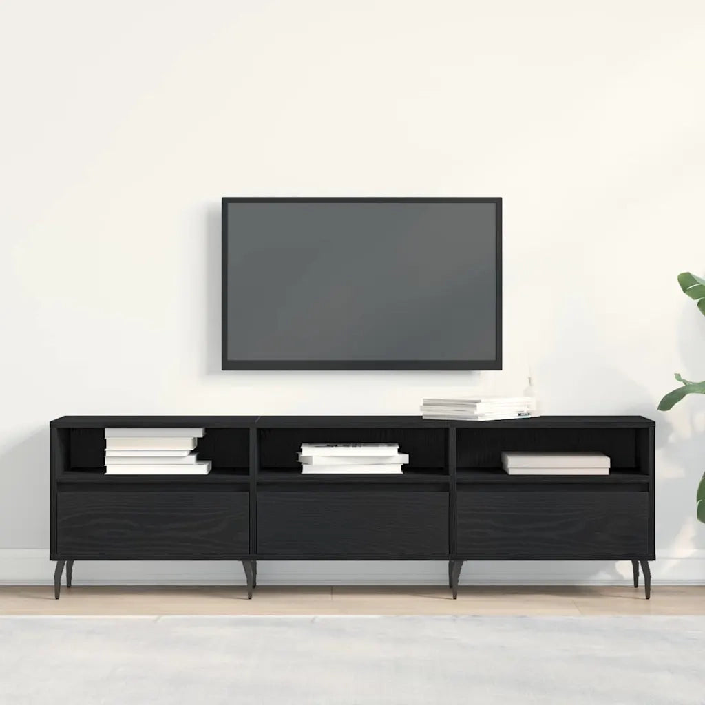 Mobile TV | Armadietto TV | Mobile Porta TV Rovere Nero 150 x 30 x 44,5 cm Legno multistrato