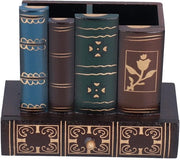Organizzatore da Scrivania in Stile Retro - Cassettino per Pennarelli in Legno - Dimensioni 15 x 13,5 x 7 cm