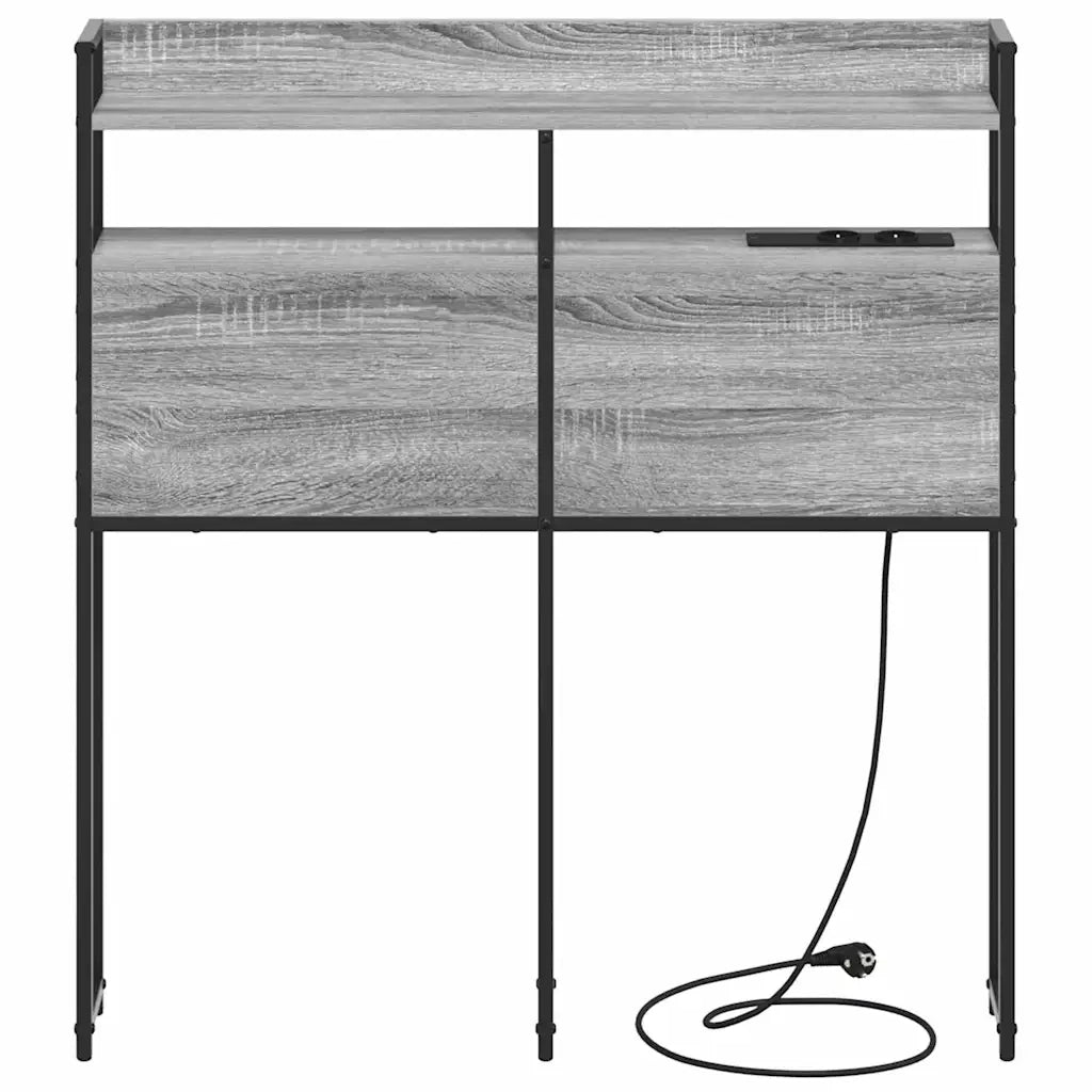 Testiera con lo scaffale-Testata contenitore Grigio sonoma 80 cm Legno multistrato