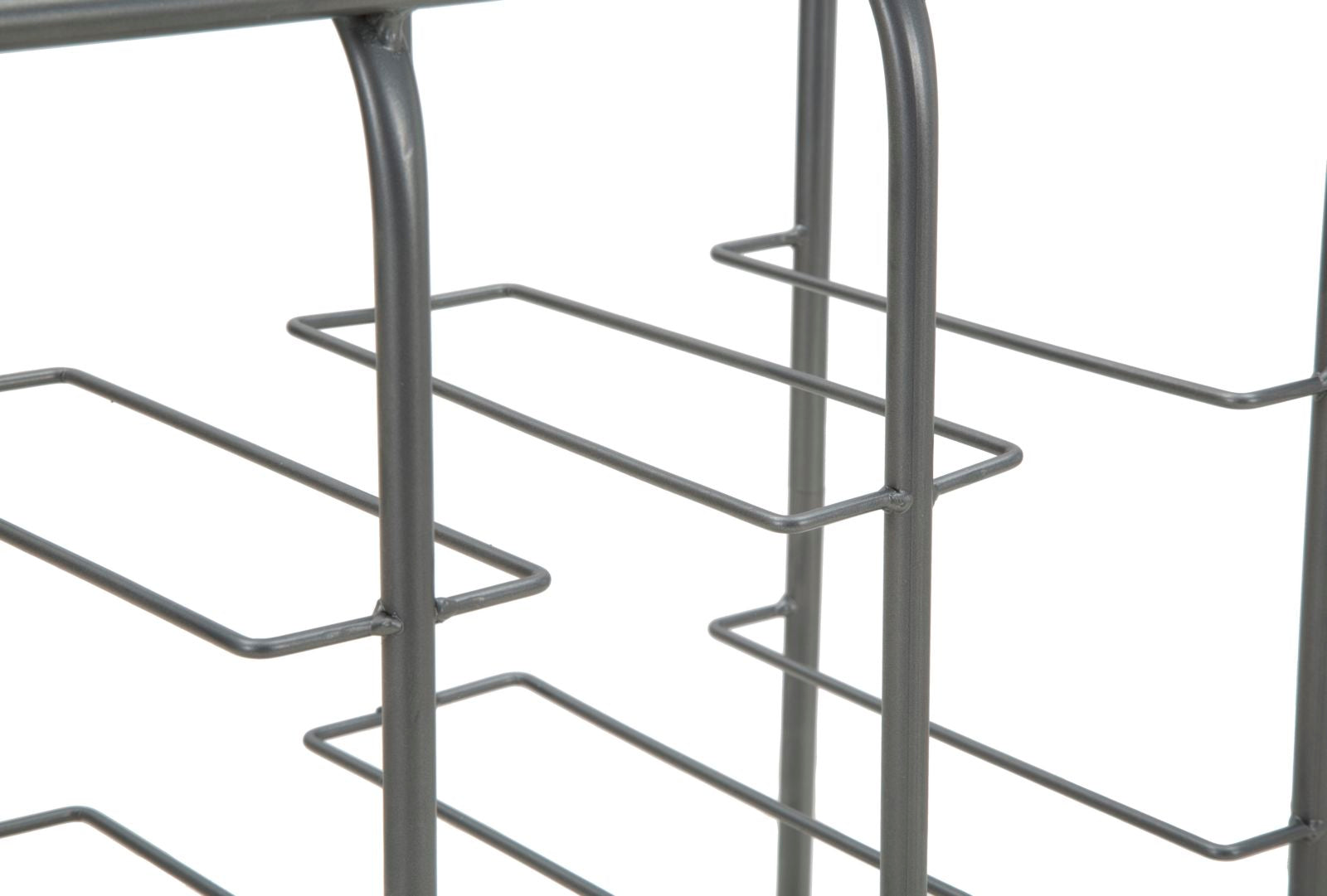 Porta Bottiglie Rack Quadrato 9 Posti 40x23x47,5 cm in Ferro Grigio