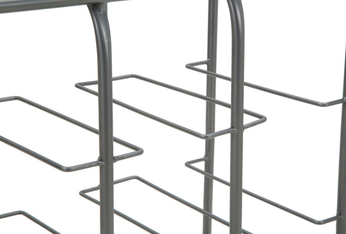 Porta Bottiglie Rack Quadrato 9 Posti 40x23x47,5 cm in Ferro Grigio