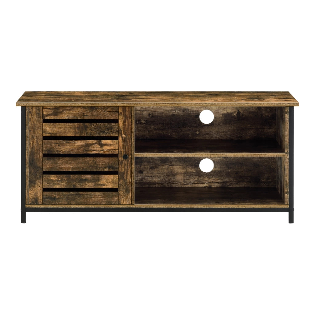 Mobile Porta TV con Armadietto e Scomparti (AxLxP) 49 x 110 x 30 cm Supporto TV con Passaggio Cavi Consolle con 1 Anta e