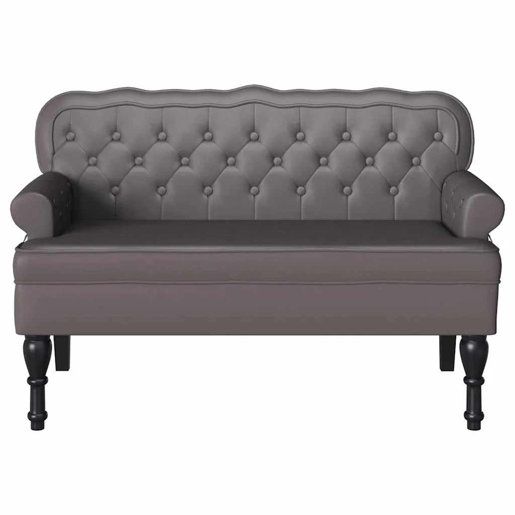 Panca Chesterfield Grigio 119,5 x 64,5 x 75 cm Pelle Sintetica 42019297