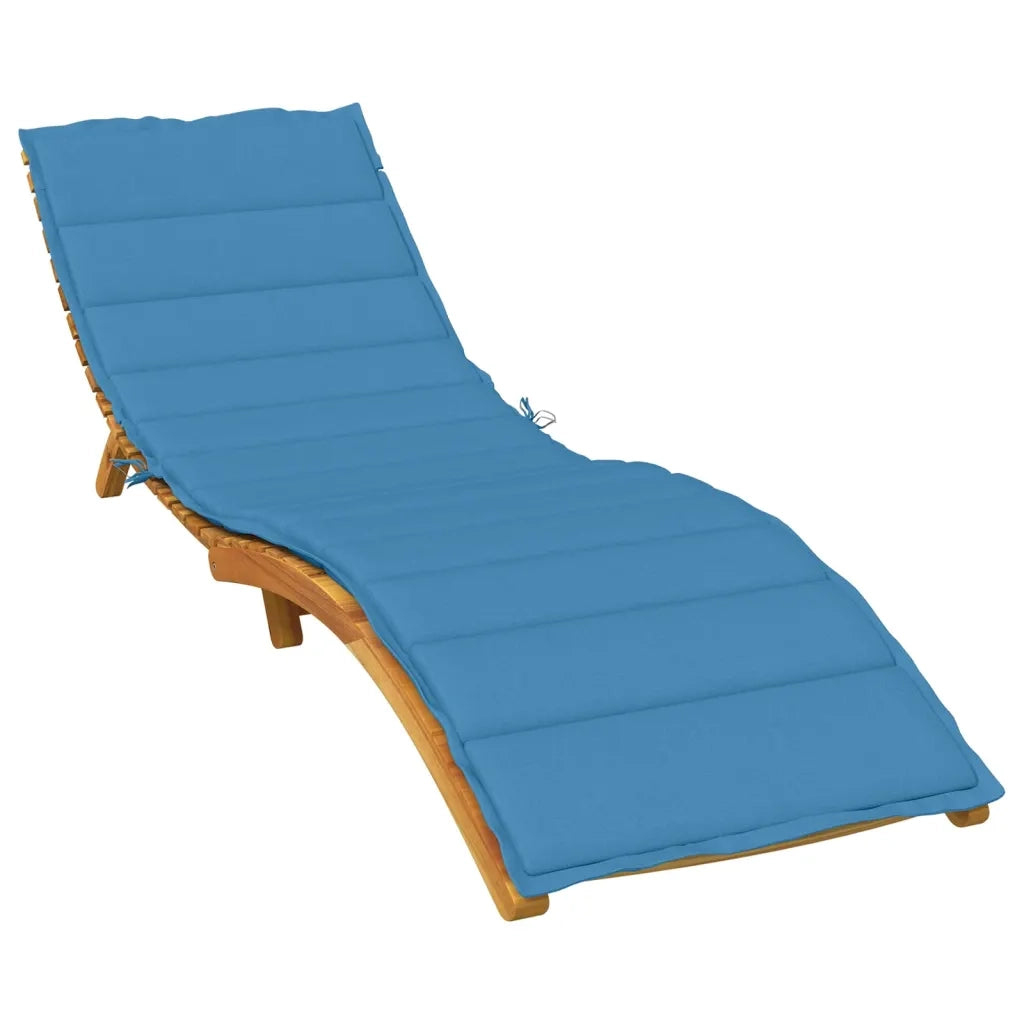 Cuscino per Lettino Prendisole Blu Mélange 200x60x4 cm Tessuto 4002513