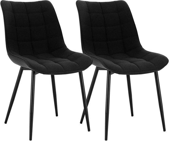Sedie da Cucina in Pelle - Nero - Sedie con Braccioli - Set di 2