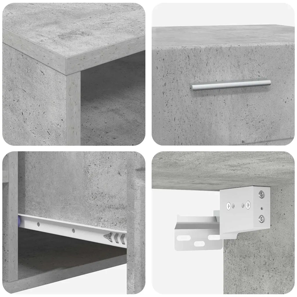 Set mobile TV FLORIN 3 pcs Grigio cemento Legno multistrato 3397927