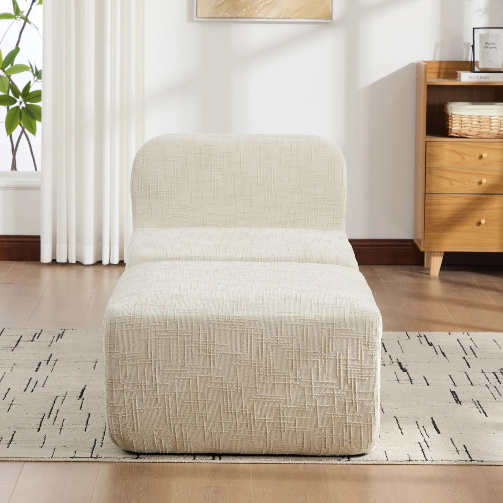 Poltrona reclinabile, poltrona modulare, tessuto chenille, schiuma ad alta elasticit¨¤ 30D, beige