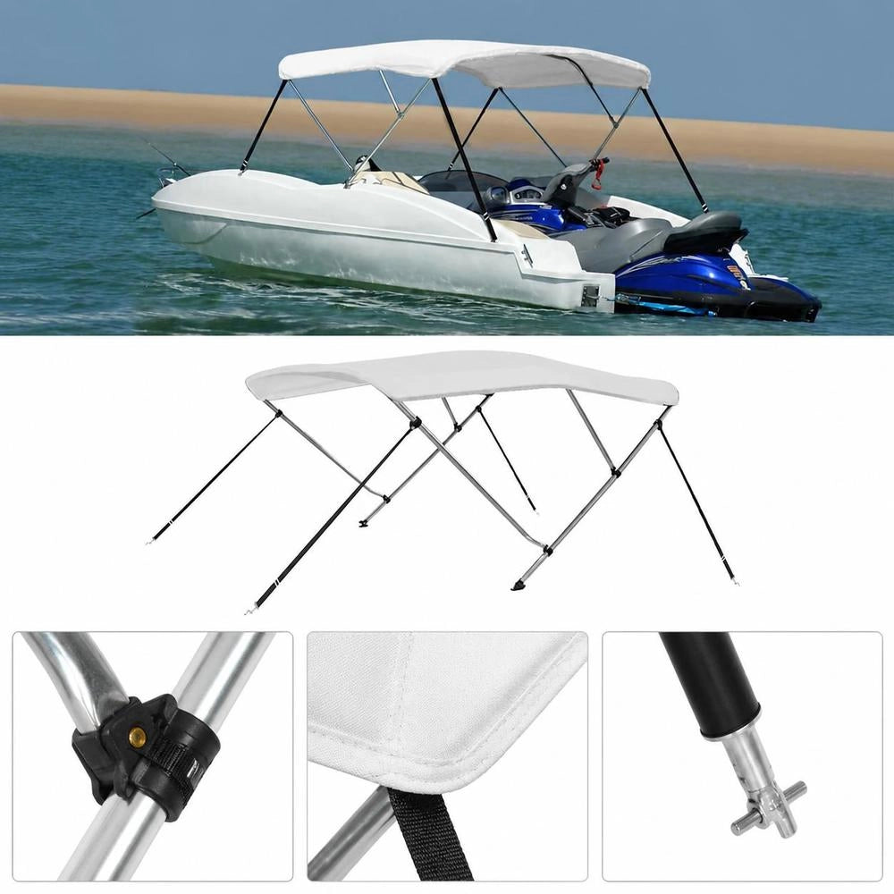 3-Bow Bimini Top White 183x160x137 Cm