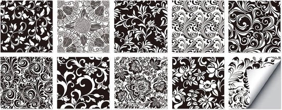 Set di 10 adesivi per piastrelle autoadesivi 20 x 20 cm decorazione adesivi per parete per la casa, adesivi per piastrelle acqua-resistenti PVC, decorazione per parete impermeabile all'olio, adatta per soggiorno, cucina, bagno, decorazione.