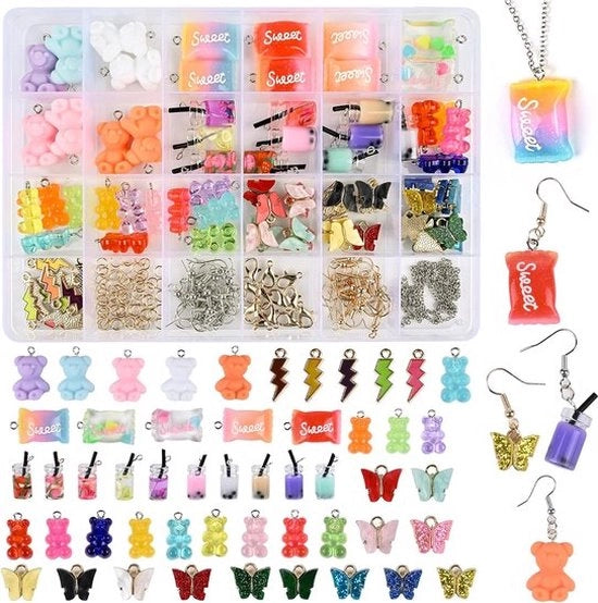 Set per appendere orecchini, collane e bracciali, con scatola di conservazione, accessori per creare gioielli personalizzati