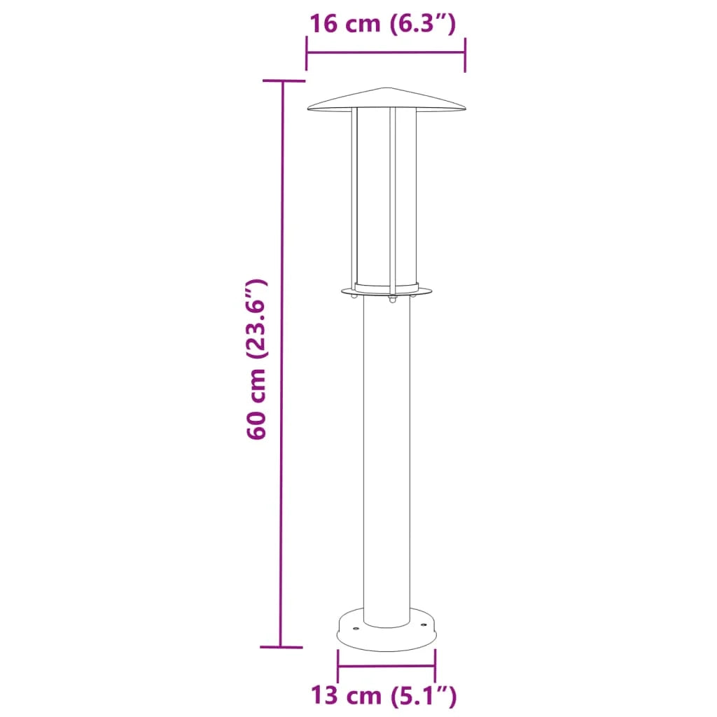 Lampada da terra per esterni 60 cm acciaio inox nero 02_0042510