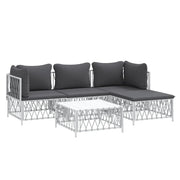 Mobili da giardino mobili da esterno set di mobili con cuscini 5 pezzi acciaio bianco 02_0018301
