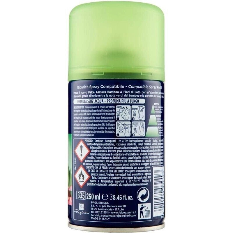 FELCE AZZURRA PROFUMATORE PER AMBIENTE AUTOMATICO RICARICA DA 250 ML BAMBOOE FIORI DI LOTO