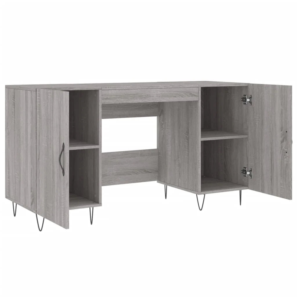 Scrivania Sonoma postazione computer mobile per computer scrivania da studio 140 x 50 x 75 cm legno ingegnerizzato grigio 02_0023952