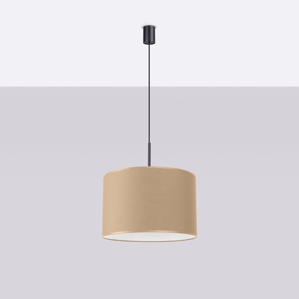 Lampada a sospensione NEVIA con struttura nera e paralume blu scuro impermeabile 40 cm