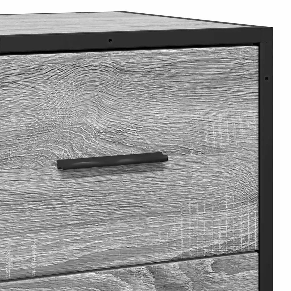 Credenza Grigio Sonoma 68x35x76 cm in Truciolato e Metallo