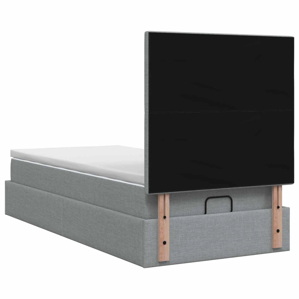 Letto Ottomano con Materasso e LED Grigio Chiaro 80 x 200 cm 3458110