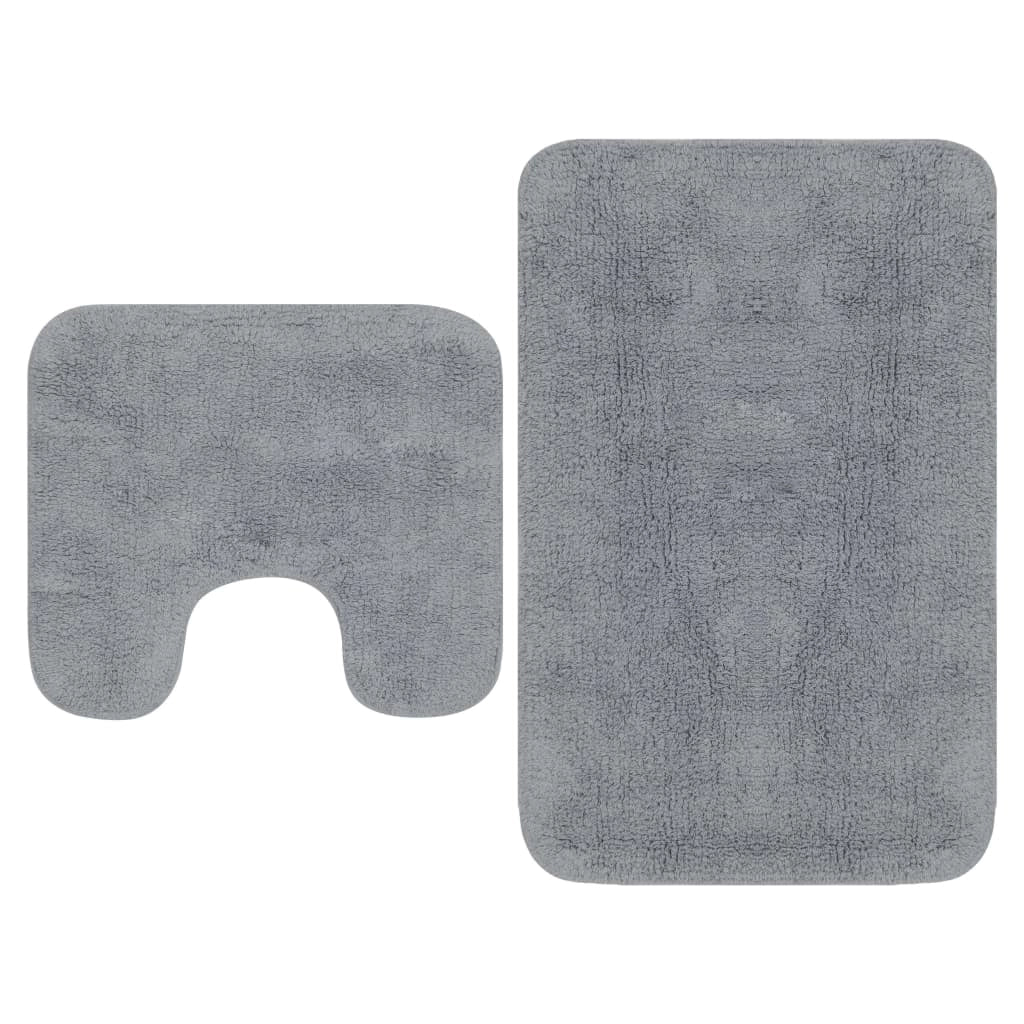 Tappeto da bagno in tessuto grigio 2 pezzi 02_0005668