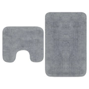 Tappeto da bagno in tessuto grigio 2 pezzi 02_0005668