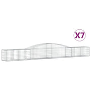 Set di 7 gabbioni ad arco per recinzione gabbia o muro di contenimento 400 x 50 x 40/60 cm ferro zincato argento 02_0041147
