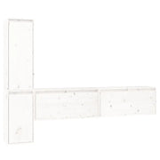 Set di 4 mobili TV moderni e pratici a parete con vani portaoggetti e libreria 80 x 30 x 35 cm in legno massello bianco 02_0055200