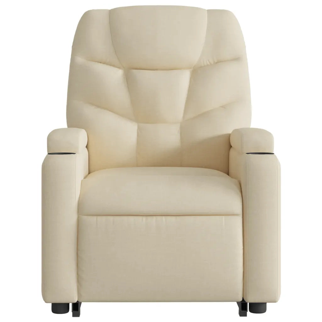 Poltrona Alzapersona Massaggiante Elettrica Crema in Tessuto 3204641