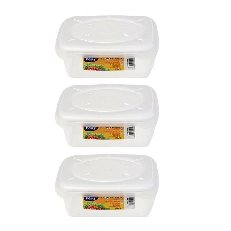 SET 3 CONTENITORI ERMETICI FRIGOBELLA RETTANGOLARI 3.2 LITRI