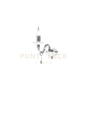 APPLIQUE LIVIA 1 LUCI BIANCO- TRASPARENTE E CROMO ATTACCO E14 L.12CM
