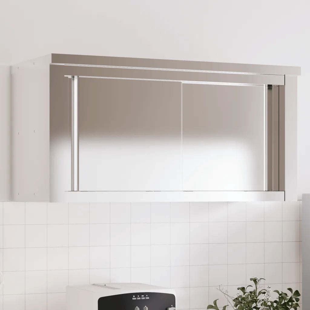 Mobile Cucina da Parete con Ante Scorrevoli in Acciaio Inoxcod mxl 89846