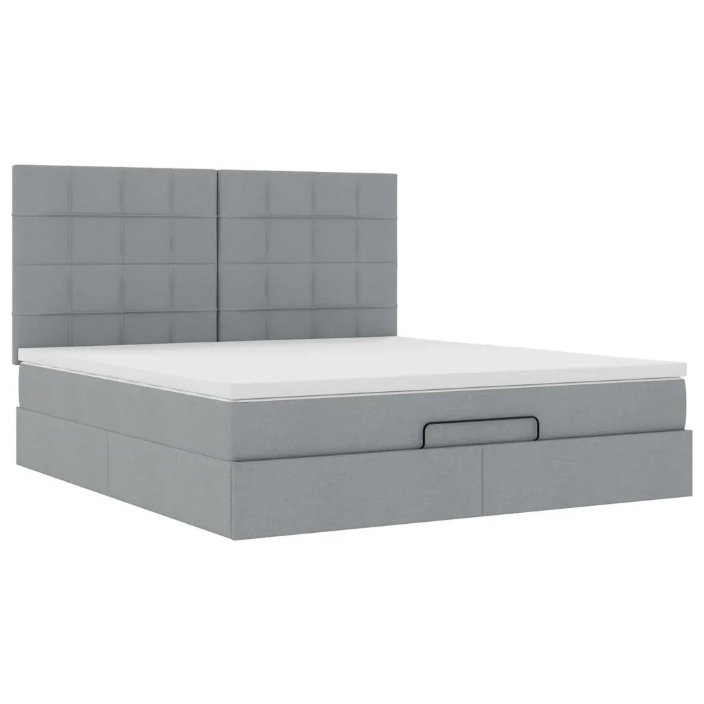Struttura Letto Pouf con Materasso 160x200 cm in Tessuto 3314017
