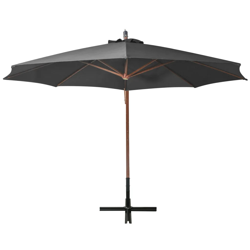 Ombrellone a Sbalzo Antracite 3,5x2,9 m Palo in Abete Massello 313768