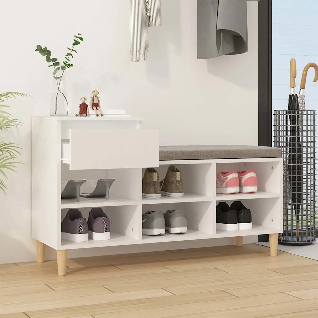 Armoire à chaussures Blanc 102x36x60 cm Bois d'ingénierie