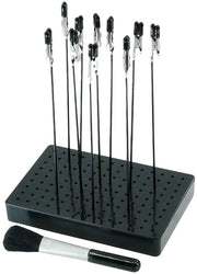 Set di verniciatura per modellismo base standard con 10 tenoni a forma di coccodrillo - base stabile per lavori di modellismo precisi, fai da te, appunti, foto, carte e modellismo