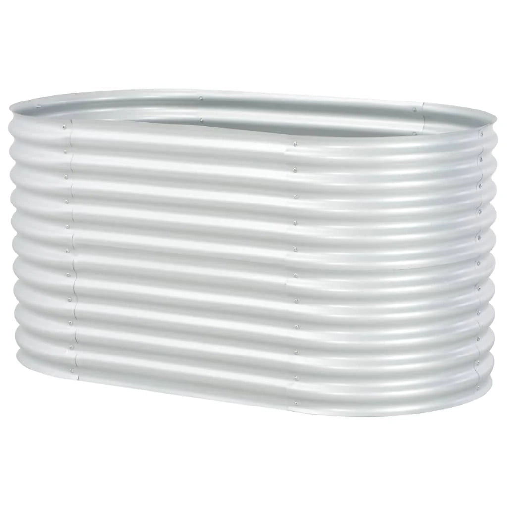 Fioriera rialzata per piante e fiori giardino 160 x 80 x 81 cm acciaio zincato argento 02_0001006