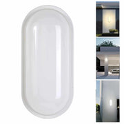 Applique moderno bianco parete lampada impermeabile ovale LED 18W luce esterni giardino ingressi garage 230V 6000K