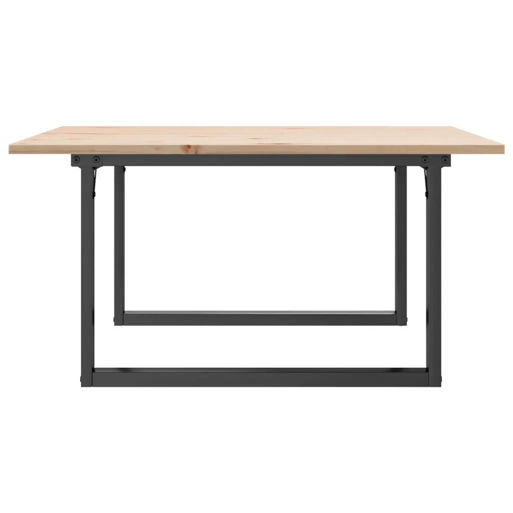 Tavolino da Salotto Telaio a O 80x80x45cm Legno Pino e Acciaio