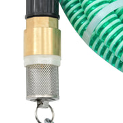 Tubo di Aspirazione con Raccordi in Ottone Verde 1,1" 10 m PVC 151047