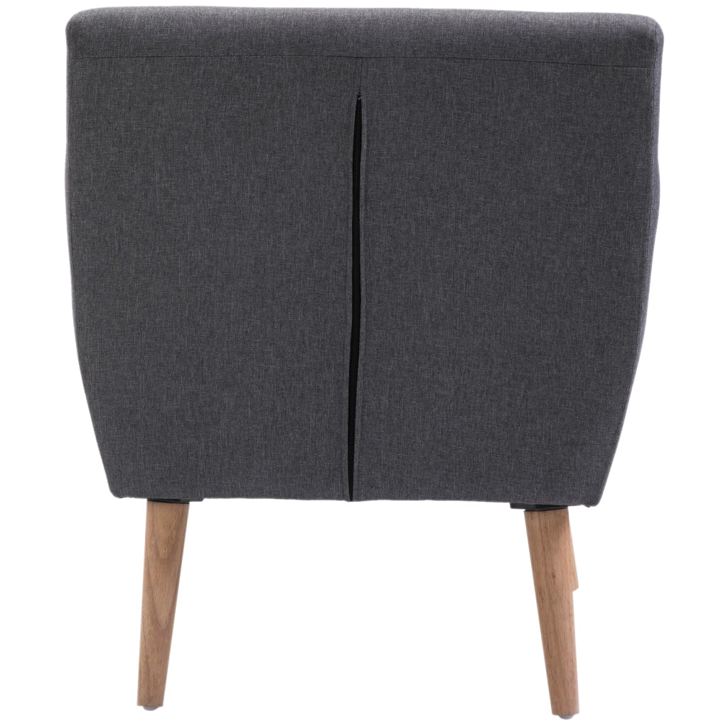EasyComfort Poltrona Imbottita Moderna, Poltroncina da Camera Soggiorno con Braccioli Tessuto Legno 68 × 58.5 × 76cm Grigio Chiaro
