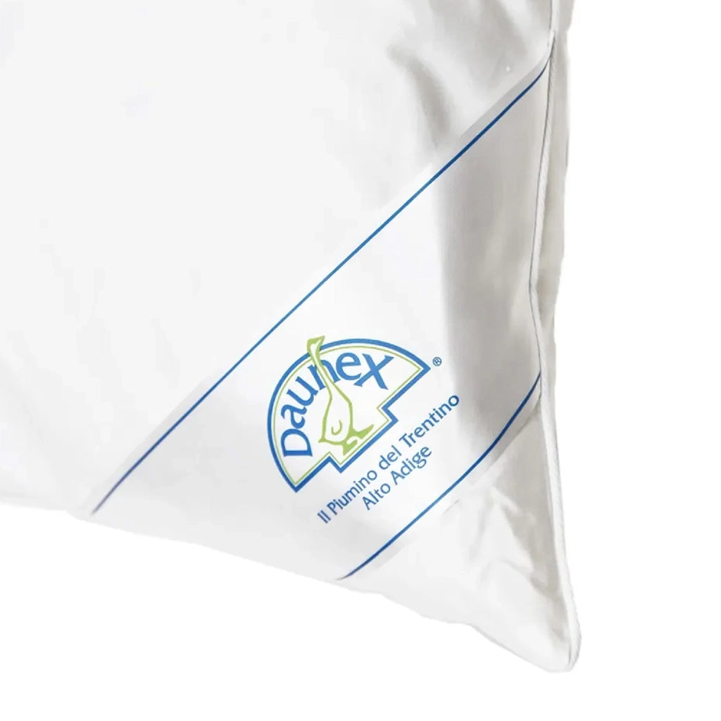 Daunex -Cuscino in Piuma d’Oca Guanciale Letto Trentino 1000 Gr Federa Cotone Twill Antipiuma, Morbido e Traspirante, Prodotto Italiano