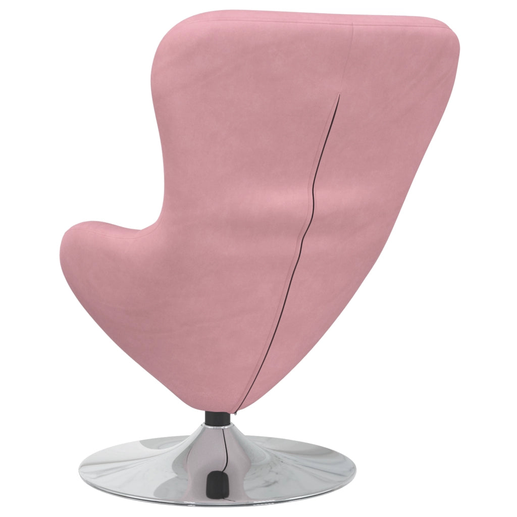 Poltrona a uovo in velluto rosa